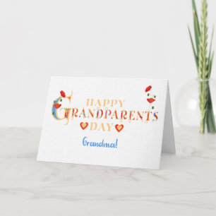 For Grandma Grandparents Day with Red Poppies Card