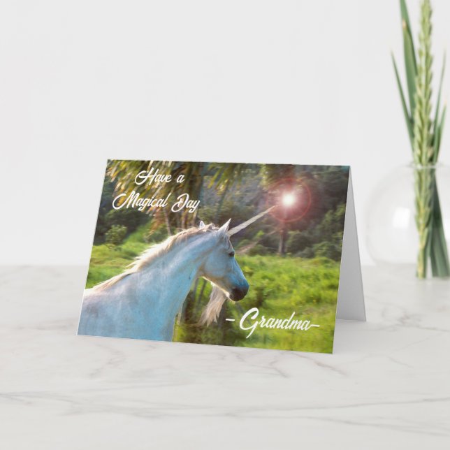 For Grandma Magical Unicorn Birthday Card (Front)