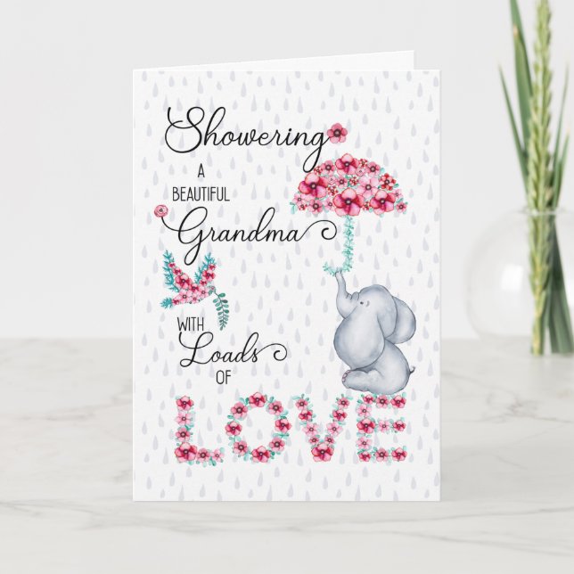 for Grandma Mother's Day Showering You with Love Holiday Card (Front)