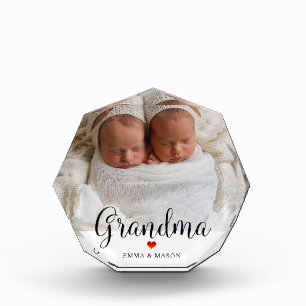 For Grandma   Sweet Red Heart Photo Block