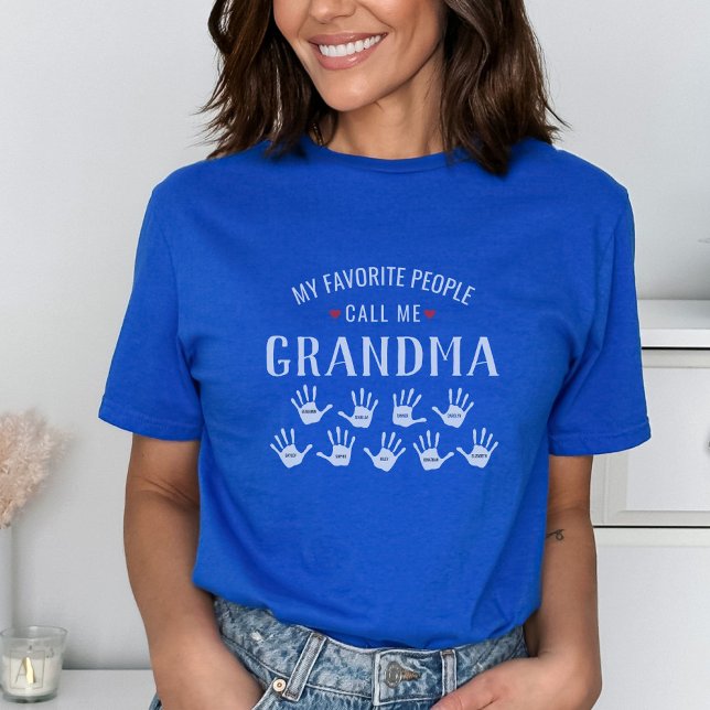 For Grandma with Grandkids Names Personalised T-Shirt (Creator Uploaded)