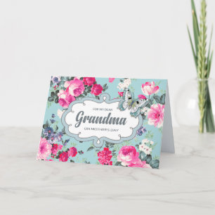 For Grandmother on Mother's Day. Vintage Roses Card