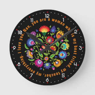 For Grandmother Polish folklore composition  Round Clock