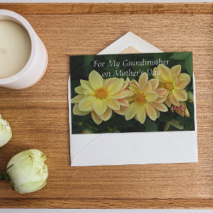 For Grandmother Yellow Dahlias Floral Mother's Day Card