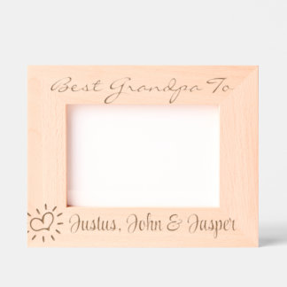 For Grandpa From Triplets Or Grandchildren, 7x5" Etched Frames