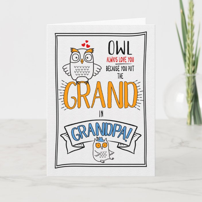 Download for Grandpa Grandparents Day Owl Always Love You Card ...