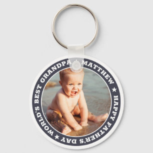 For Grandpa Happy Father's Day Photo Keepsake Key Ring