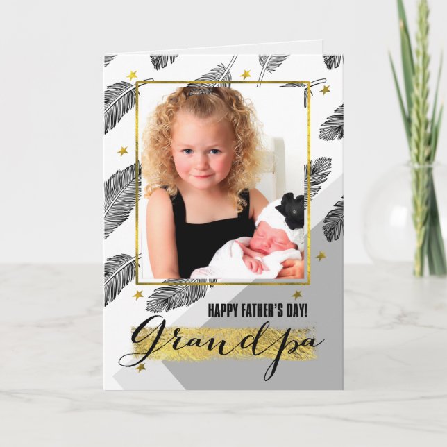 For Grandpa on Father's Day Custom Photo Card (Front)