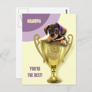 For Grandpa on Father's Day. Cute Puppy Postcard