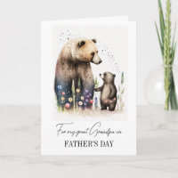 For Grandpa on Father's Day. Watercolor Bears 