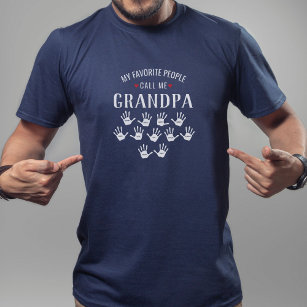For Grandpa with 11 Grandkids Names Personalised T-Shirt
