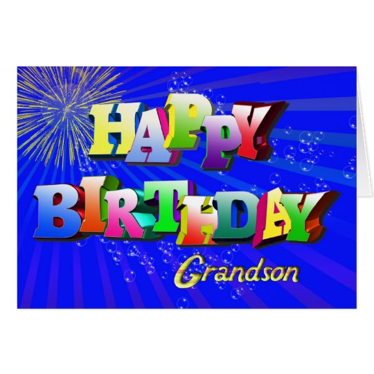 For grandson, Bright bubbles birthday card