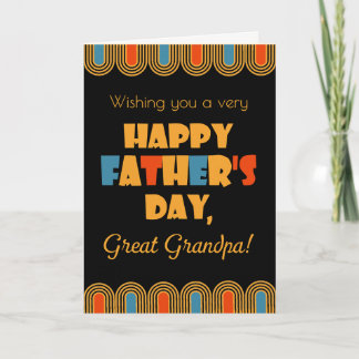 For Great Grandpa Father's Day Deco Style on Black Card