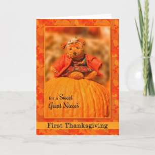 for Great Niece's 1st Thanksgiving Bear Holiday Card