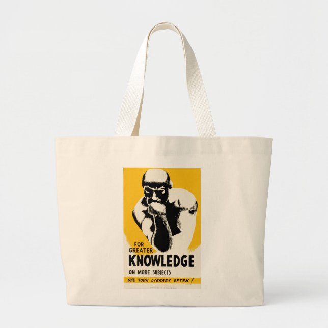 For Greater Knowledge Large Tote Bag (Front)