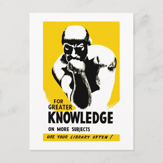 For Greater Knowledge Postcard (Front)