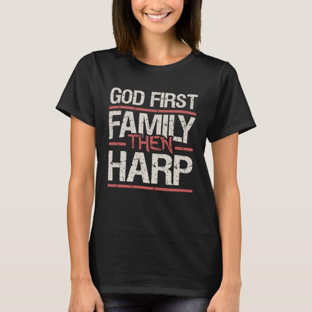 for Harp Players Musical Instrument T-Shirt (Front)