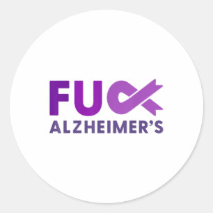 For Heimers Dementia Awareness Support Squad Ribbo Classic Round Sticker