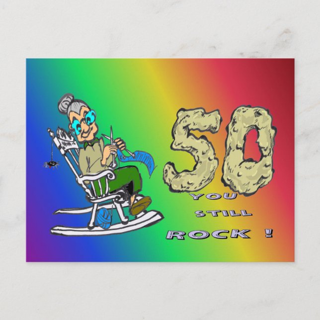 For HER 50 th Anniversary Rainbow Postcard (Front)