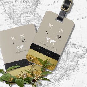 For Her a Chic Travel Luggage Tag with Monogram