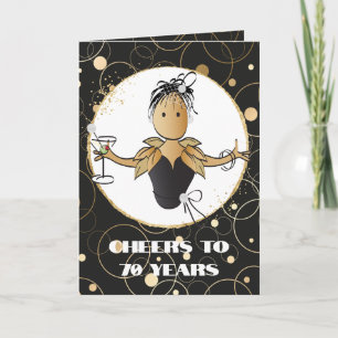 For Her Any Age Dramatic Bold 70th Birthday Card