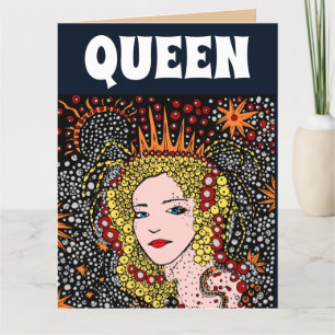 FOR HER BIRTHDAY QUEEN PRETTY LADY ART CARDS