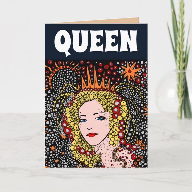 FOR HER BIRTHDAY QUEEN PRETTY LADY ART CARDS (Front)