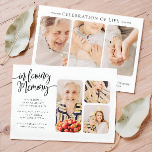 For Her Celebration of Life Modern Simple Photo Invitation