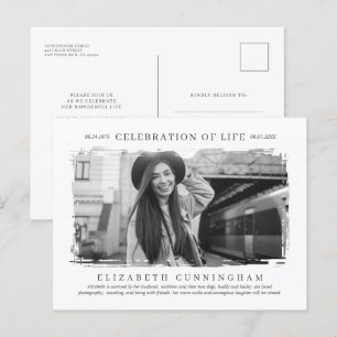 For Her Celebration of Life Modern Simple Photo Invitation Postcard