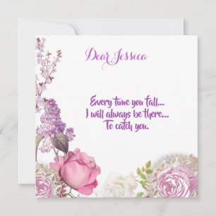 For Her Custom Sweetheart Valentines Vintage Roses Holiday Card