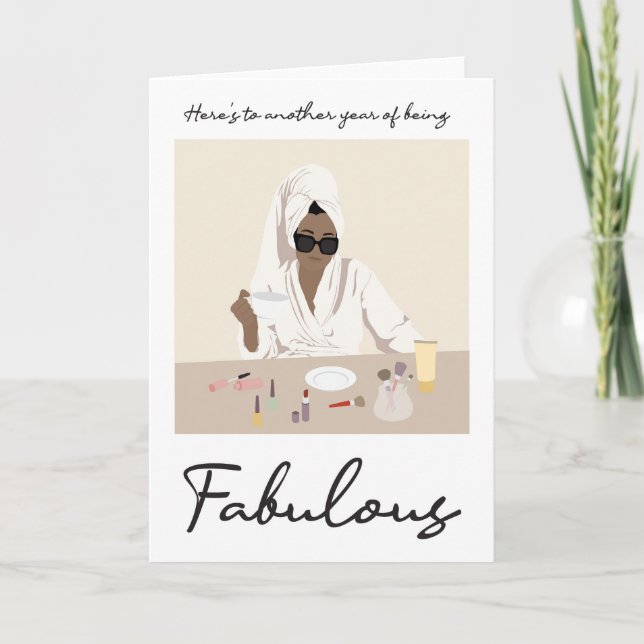 For Her Fabulous Birthday Card (Front)