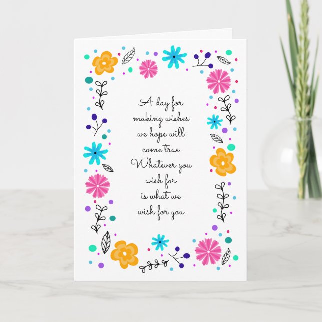 For Her Floral Happy Birthday Card (Front)