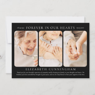 For Her Forever in our Hearts Modern Simple Photo Thank You Card