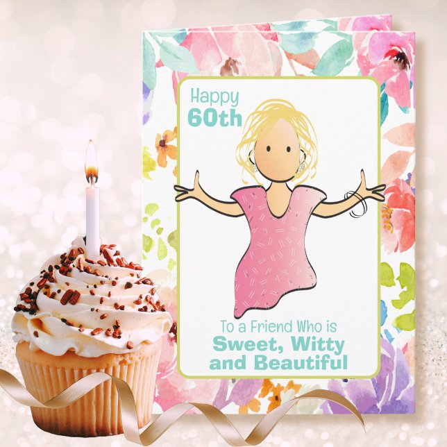 For Her Funny 60th Birthday Sassy Colourful Friend Card (Creator Uploaded)
