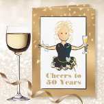 For Her Funny Sassy Glamourous 50th Birthday Card<br><div class="desc">Celebrate that special someone's 50th (or any age)  birthday with a champagne toast!  This classy,  sassy and glam card will put a smile on her face. The inside message lets her know that you wish her "many more"</div>