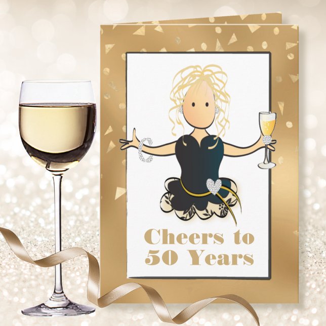For Her Funny Sassy Glamourous 50th Birthday Card (Creator Uploaded)