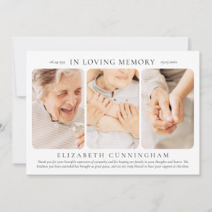 For Her In Loving Memory Modern Simple Photo Thank You Card