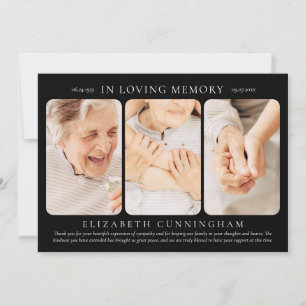 For Her In Loving Memory Modern Simple Photo Thank You Card