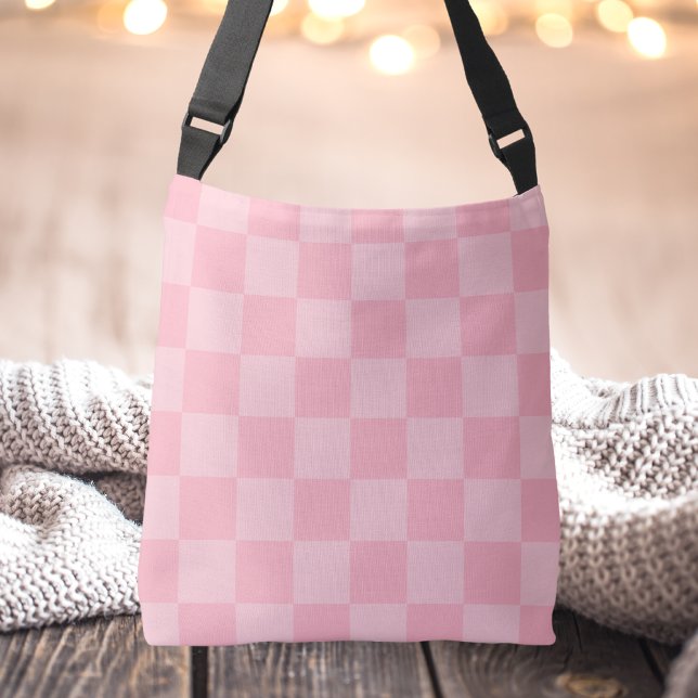For Her Modern Pink Chequered Simple Unique Crossbody Bag (Creator Uploaded)