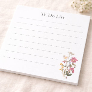 For Her Personalised Wildflower To-Do List Notepad