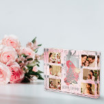 For Her Pink Christmas Photo Memory Keepsake<br><div class="desc">Photo display for her with a Holiday Season theme and a 6 photos collage. Introducing the perfect gift that captures the essence of magic and nostalgia, specially designed for her. This Photo Block Gift is a treasure trove of memories, bathed in a soft pastel pink background that evokes feelings of...</div>