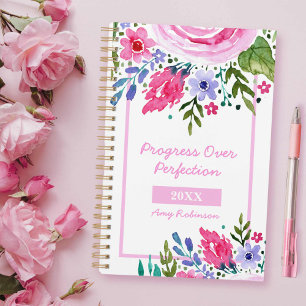 For Her Pink Watercolor Floral Positive Planner