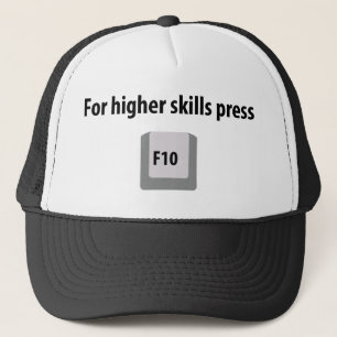 for higher skills press F 10 counter strike icon Trucker Hat