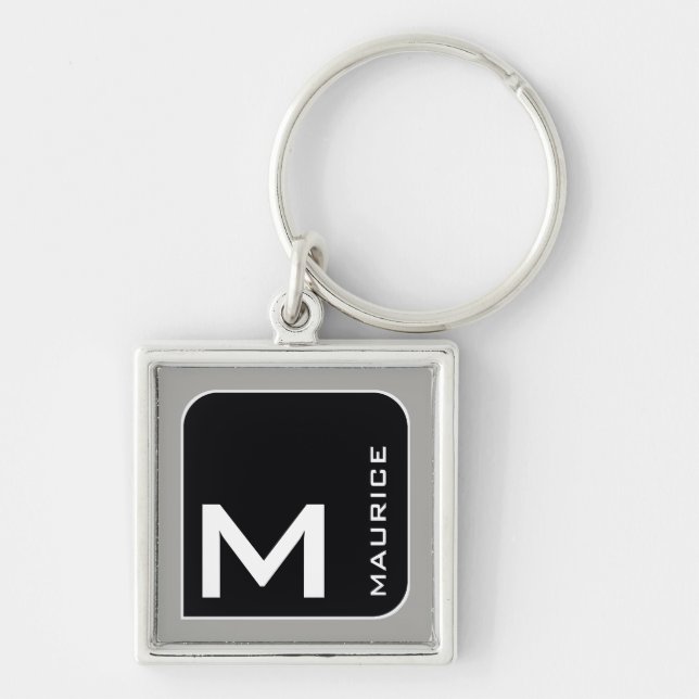 for him a modern blk. logo monogram key ring (Front)