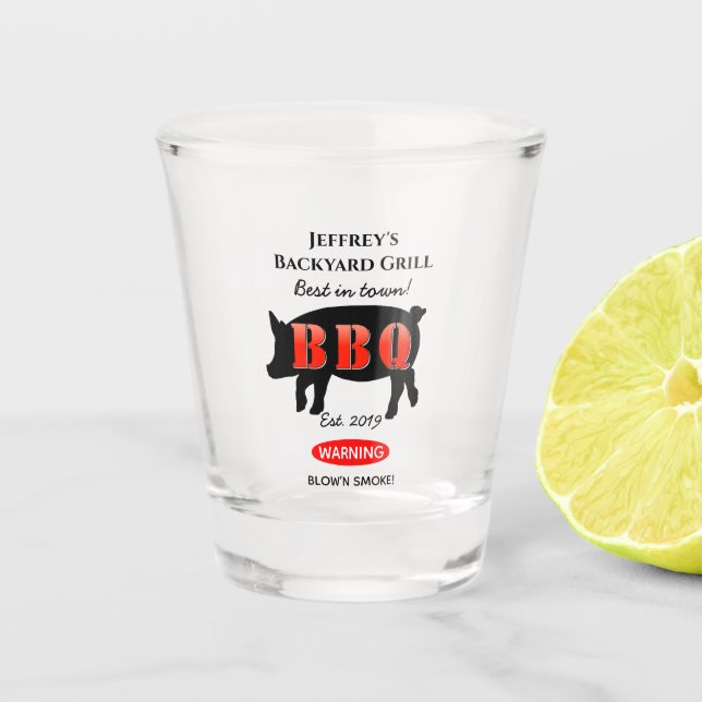 For Him Backyard Grilling BBQ Shot Glass (Front)
