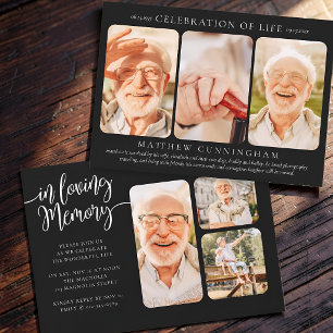 For Him Celebration of Life Modern Simple Photo Invitation
