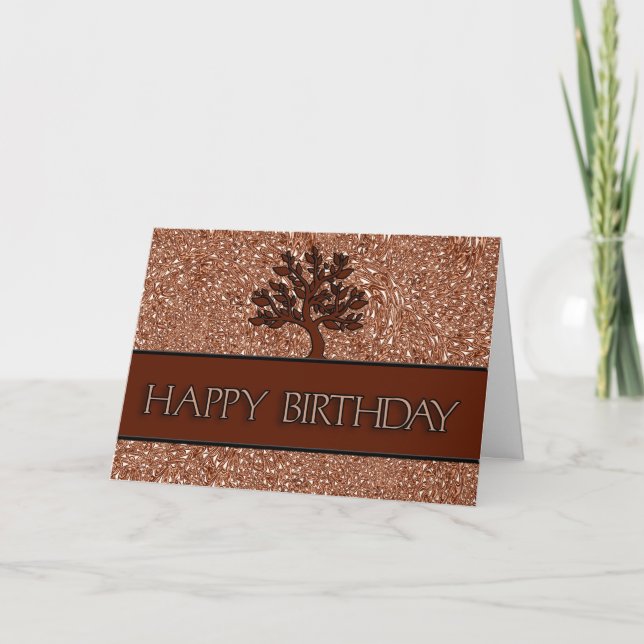 for Him Chocolate Brown Paisley Birthday Card (Front)