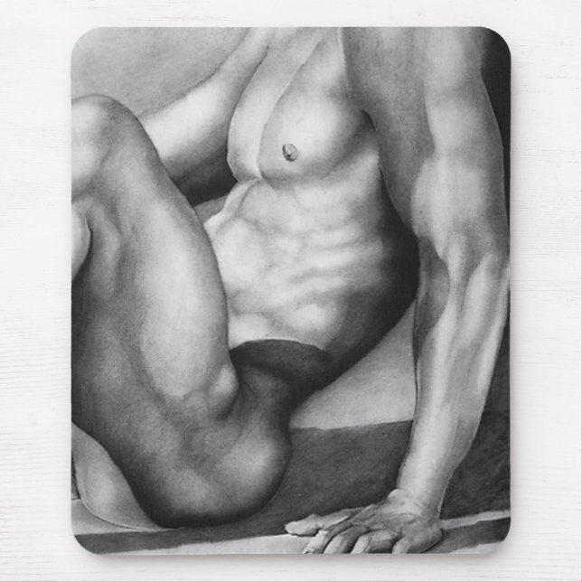 For Him Hand-drawn Fine Art Cool Male-nude  Mouse Mat (Front)