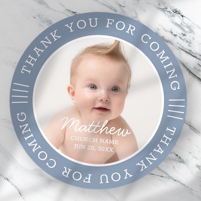 For Him Holy Baptism Thank You For Coming Photo Classic Round Sticker (Creator Uploaded)