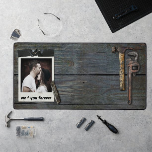 For Him Masculine Rustic Tools In Workshop Desk Mat